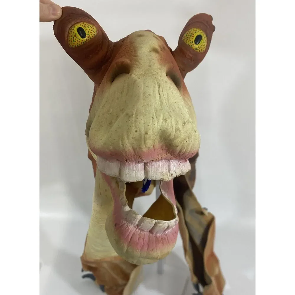 Vintage Star Wars Episode 1 Jar Jar Binks PVC Rubber Don Post Costume Mask 1999